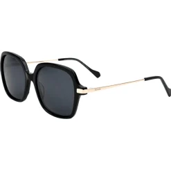 Lunettes Femme|Lunettes Polarisées<Binocle Eyewear Lunettes de soleil Marbella Shiny Gold Black Gradient Grey Polarized