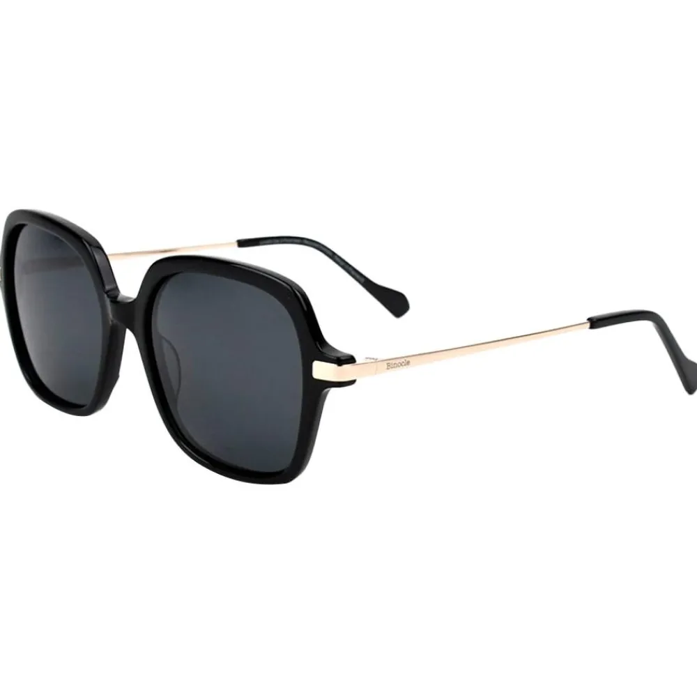 Lunettes Femme|Lunettes Polarisées<Binocle Eyewear Lunettes de soleil Marbella Shiny Gold Black Gradient Grey Polarized
