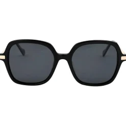 Lunettes Femme|Lunettes Polarisées<Binocle Eyewear Lunettes de soleil Marbella Shiny Gold Black Gradient Grey Polarized