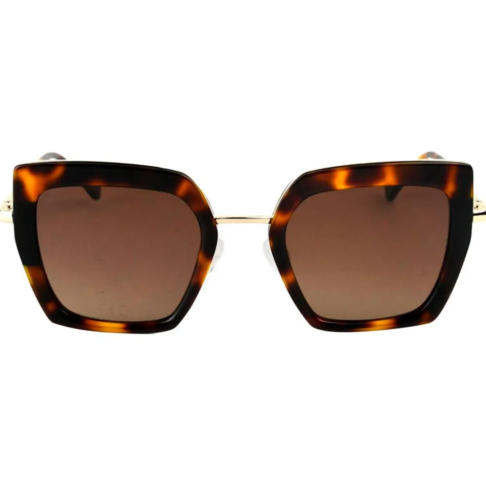 Lunettes Femme|Lunettes Polarisées<Binocle Eyewear Lunettes de soleil Veronika Shiny Gold Black Tortoise Gradient Brown Polarized