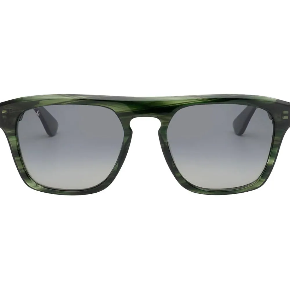 Outlet Lunettes de soleil Stefano Shiny Green Wood Gradient Grey Polarized Lunettes Polarisées