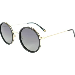 Discount Lunettes de soleil Amsterdam Or Brillant Noir Gradient Grey Polarized Femme Lunettes Femme|Lunettes Polarisées