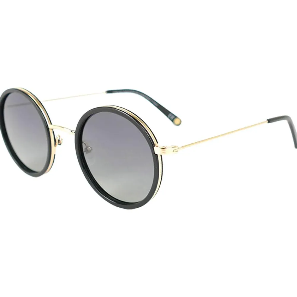 Discount Lunettes de soleil Amsterdam Or Brillant Noir Gradient Grey Polarized Femme Lunettes Femme|Lunettes Polarisées