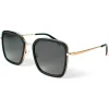 Online Lunettes de soleil Paloma Gold Black Grey Polarized Femme Lunettes Femme|Lunettes Polarisées