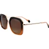 Sale Lunettes de soleil Diana Shiny Gold Brown Gradient Brown Polarized Femme Lunettes Femme|Lunettes Polarisées