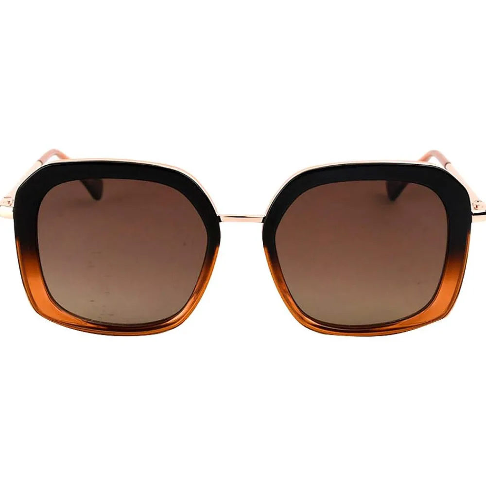 Sale Lunettes de soleil Diana Shiny Gold Brown Gradient Brown Polarized Femme Lunettes Femme|Lunettes Polarisées