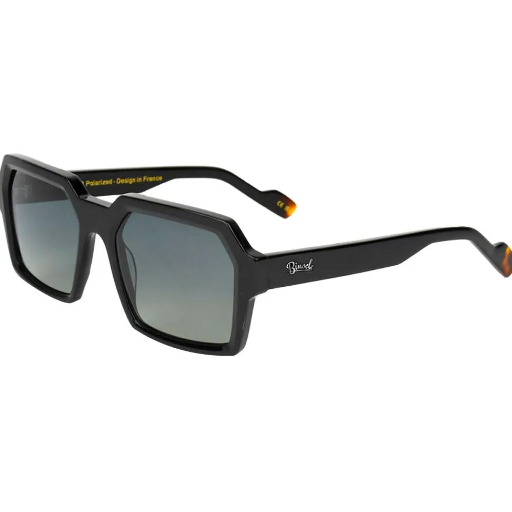 Lunettes de soleil Tyler Shiny Black Gradient Grey Polarized Lunettes Polarisées