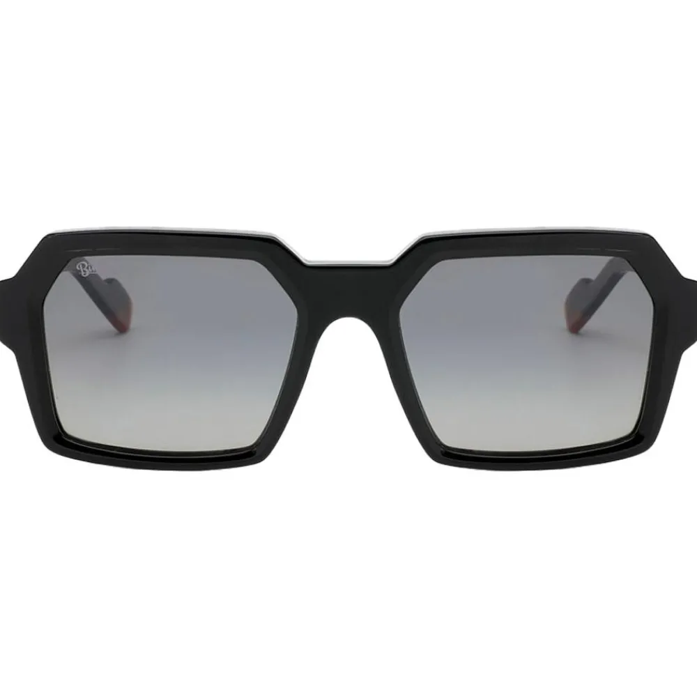 Lunettes de soleil Tyler Shiny Black Gradient Grey Polarized Lunettes Polarisées