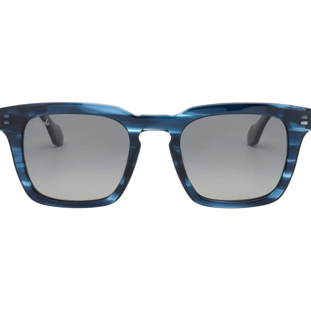 Outlet Lunettes de soleil Matt Shiny Blue Wood Gradient Grey Polarized Lunettes Polarisées