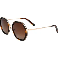 New Lunettes de soleil Angela Shiny Gold Tortoise Gradient Brown Polarized Lunettes Polarisées|Lunettes Polarisées