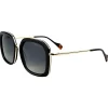 Lunettes Femme|Lunettes Polarisées<Binocle Eyewear Lunettes de soleil Diana Shiny Gold Black Gradient Grey Polarized