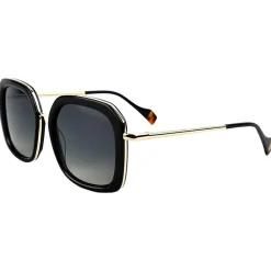 Lunettes Femme|Lunettes Polarisées<Binocle Eyewear Lunettes de soleil Diana Shiny Gold Black Gradient Grey Polarized
