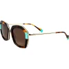Best Lunettes de soleil Rosalia Shiny Gold Pastel Blue Tortoise Gradient Brown Polarized Femme Lunettes Femme|Lunettes Polarisées