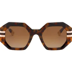 Lunettes Femme|Lunettes Polarisées<Binocle Eyewear Lunettes de soleil Claudia Shiny Cream Tortoise Gradient Brown Polarized