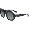 Discount Lunettes de soleil Claudia Shiny Purple Turquoise Gradient Grey Polarized Femme Lunettes Femme|Lunettes Polarisées