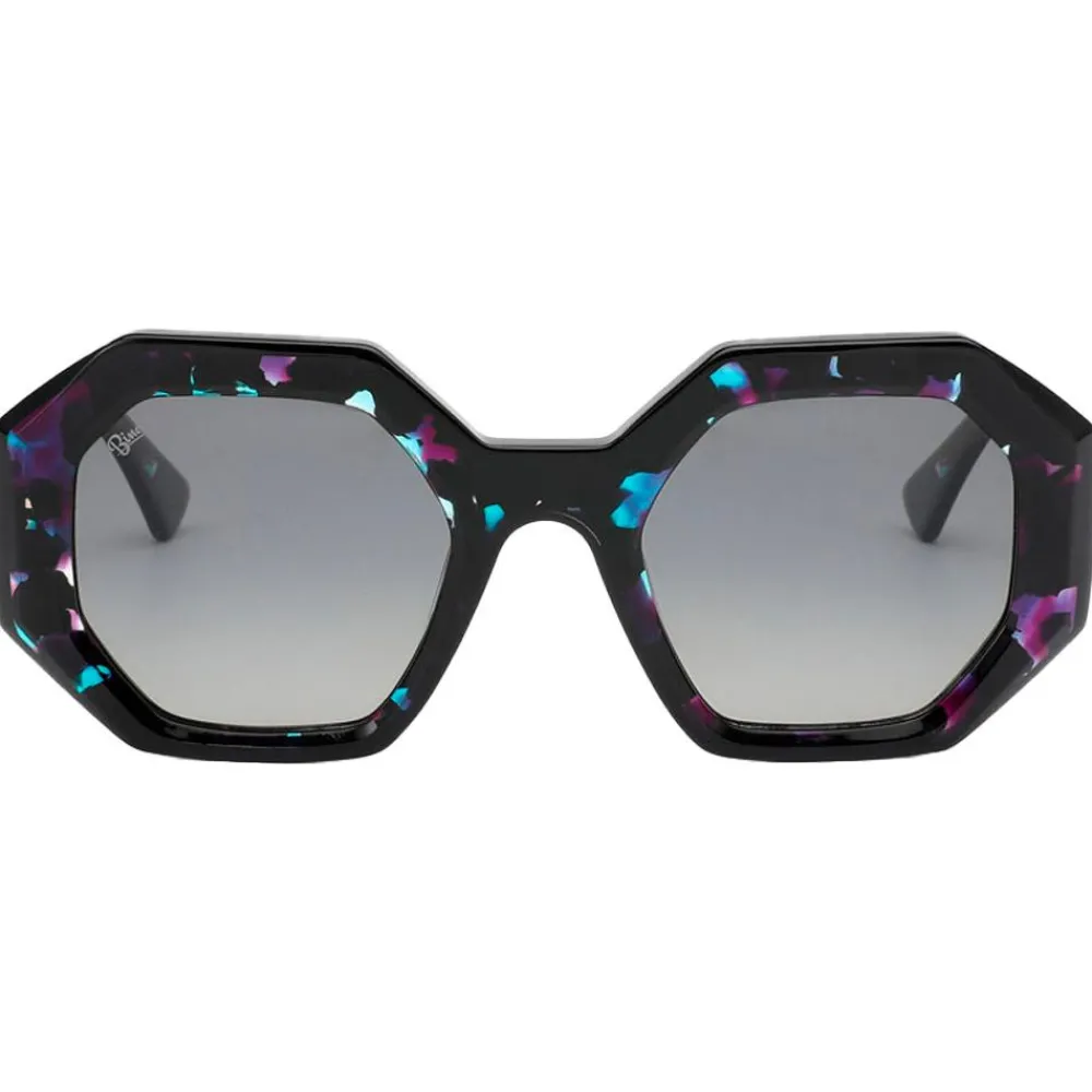 Discount Lunettes de soleil Claudia Shiny Purple Turquoise Gradient Grey Polarized Femme Lunettes Femme|Lunettes Polarisées