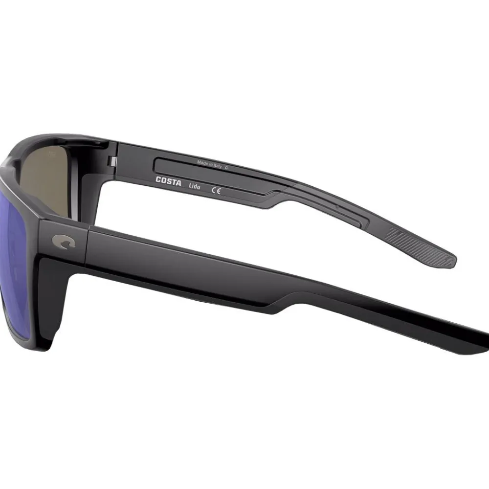 Lunettes de soleil Lido Matte Black Blue Mirror Polarized Femme Lunettes Femme|Lunettes Polarisées