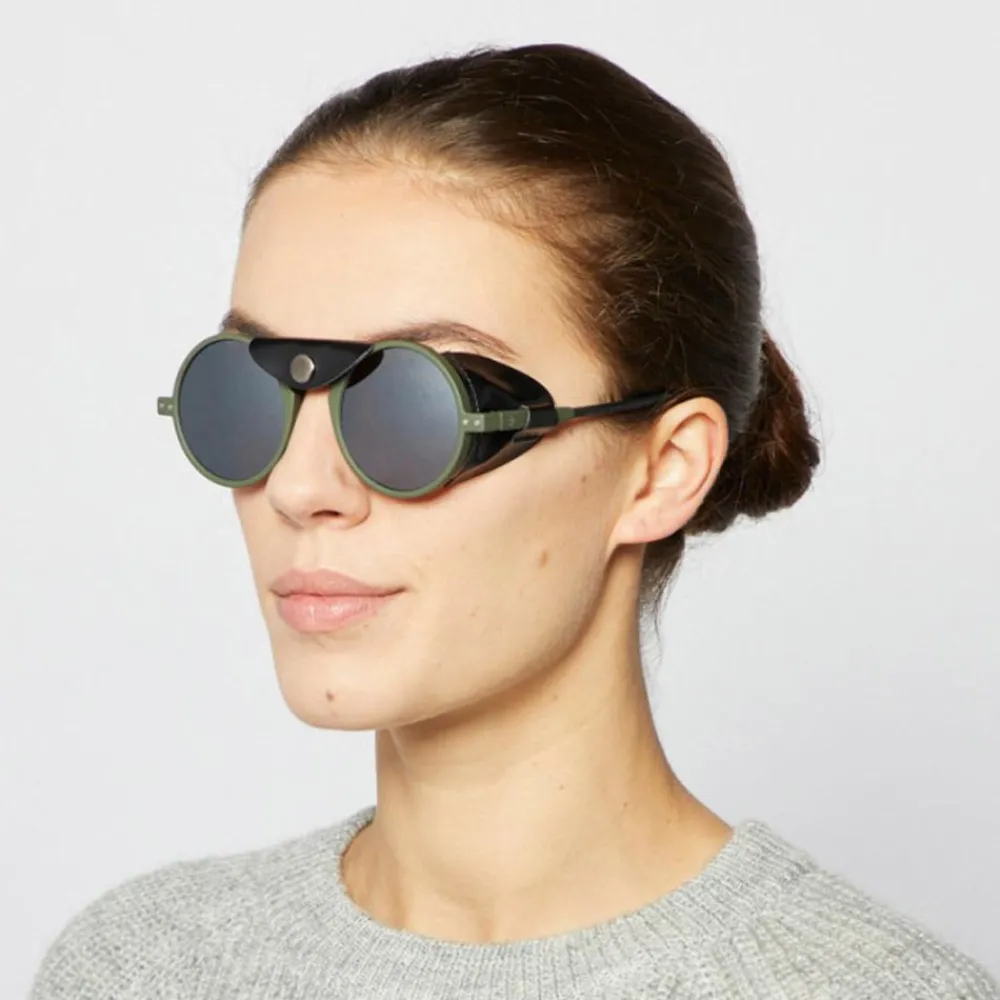 Lunettes de soleil Sun Glacier Kaki Black Lens Cat 4 Femme Lunettes Femme