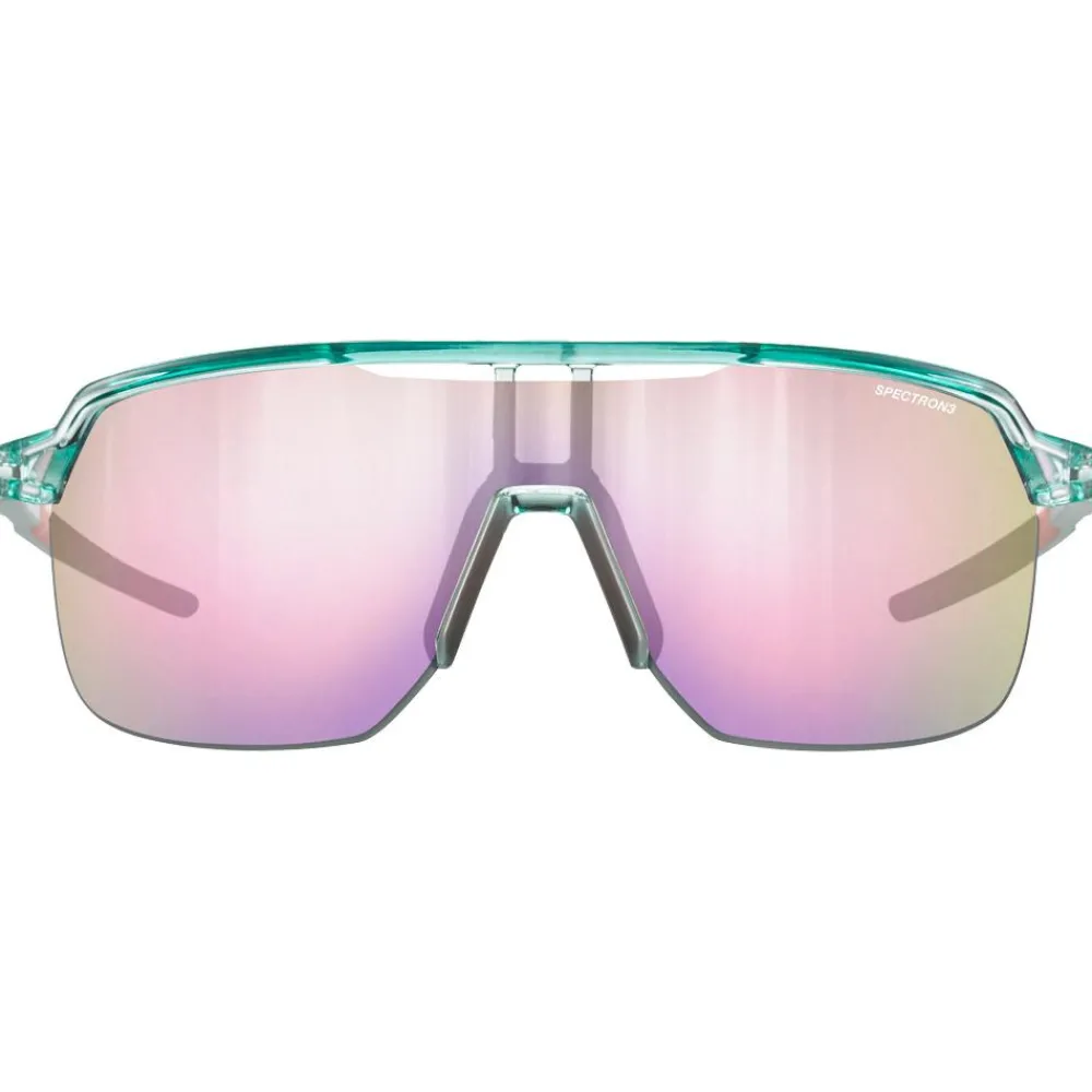 Lunettes, Visières|Lunettes Trail<Julbo Lunettes de soleil Frequency Translucide Brillant Vert Clair Rose Spectron 3