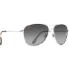 New Lunettes de soleil Cliff House Matte Silver Gris Neutre Evolution Maui Gradient Femme Lunettes Femme|Lunettes Polarisées