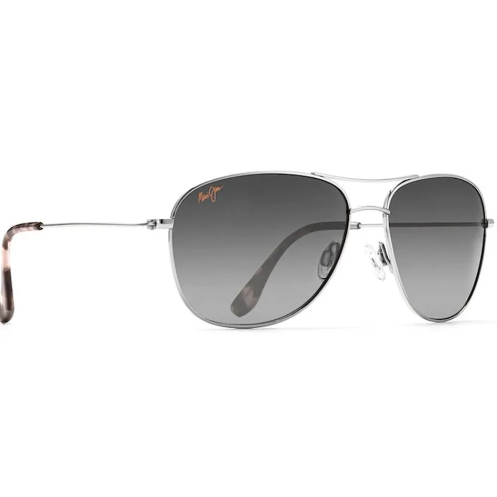 New Lunettes de soleil Cliff House Matte Silver Gris Neutre Evolution Maui Gradient Femme Lunettes Femme|Lunettes Polarisées