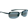 Lunettes de soleil Sandy Beach Noir Brillant Gris Neutre Polycarbonate Bidegrade Femme Lunettes Femme|Lunettes Polarisées