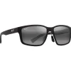Lunettes Femme|Lunettes Polarisées<Maui Jim Lunettes de soleil Walewaha Asian Fit Matte Black Neutral Grey Mineral Superthin