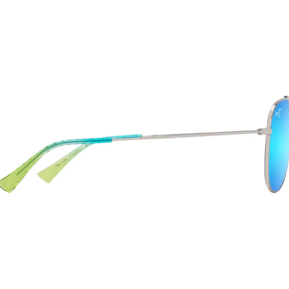 Lunettes Femme|Lunettes Polarisées<Maui Jim Lunettes de soleil Hauoli Argent Brillant Bleus Verts Bleu Hawaï MauiPure