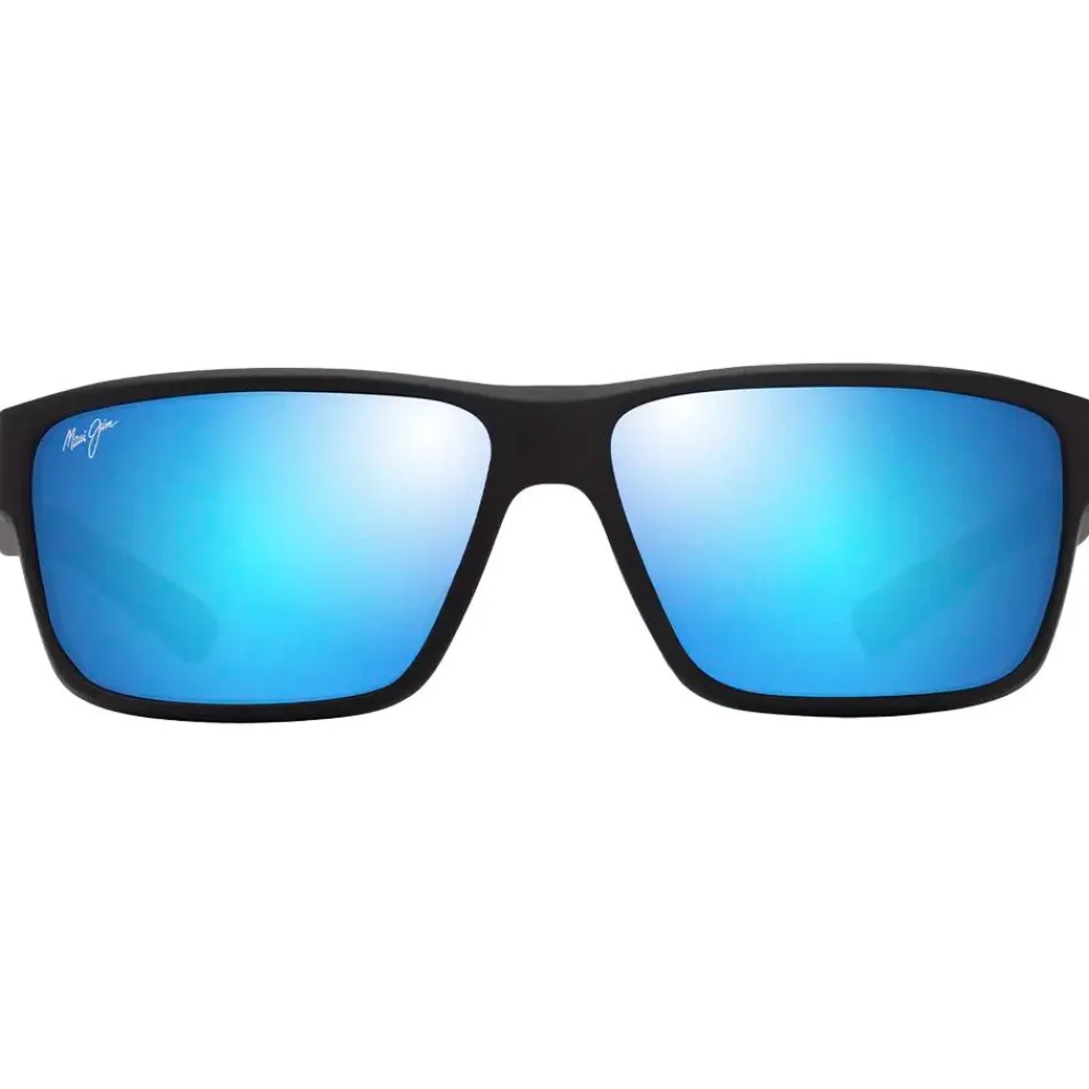 Lunettes Femme|Lunettes Polarisées<Maui Jim Lunettes de soleil Uila Asian Fit Noir Mat Bleu Hawaï Minéral Superthin