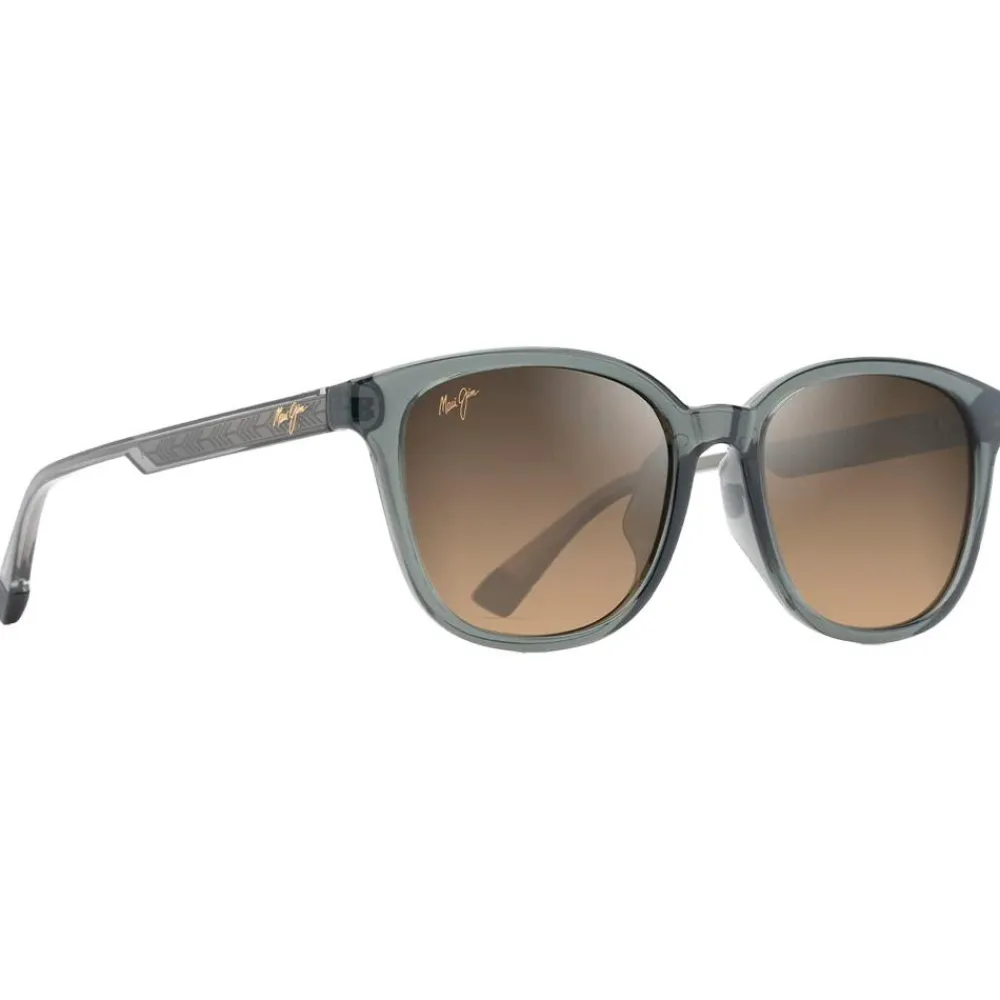 Lunettes Femme|Lunettes Polarisées<Maui Jim Lunettes de soleil Ku'ikahi Asian Fit Gris Foncé Transparent Brillant Bronze Hcl Minéral Superthin