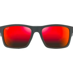 Lunettes Femme|Lunettes Polarisées<Maui Jim Lunettes de soleil The Flats Gris Foncé Rouge Hawaii Lava Mineral Superthin