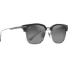 Lunettes Femme|Lunettes Polarisées<Maui Jim Lunettes de soleil Kalaunu Asian Fit Shiny Black Dark Silver Neutral Grey MauiBrilliant