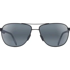 Lunettes Femme|Lunettes Polarisées<Maui Jim Lunettes de soleil Castles Noir Mat Neutral Grey Mineral Superthin