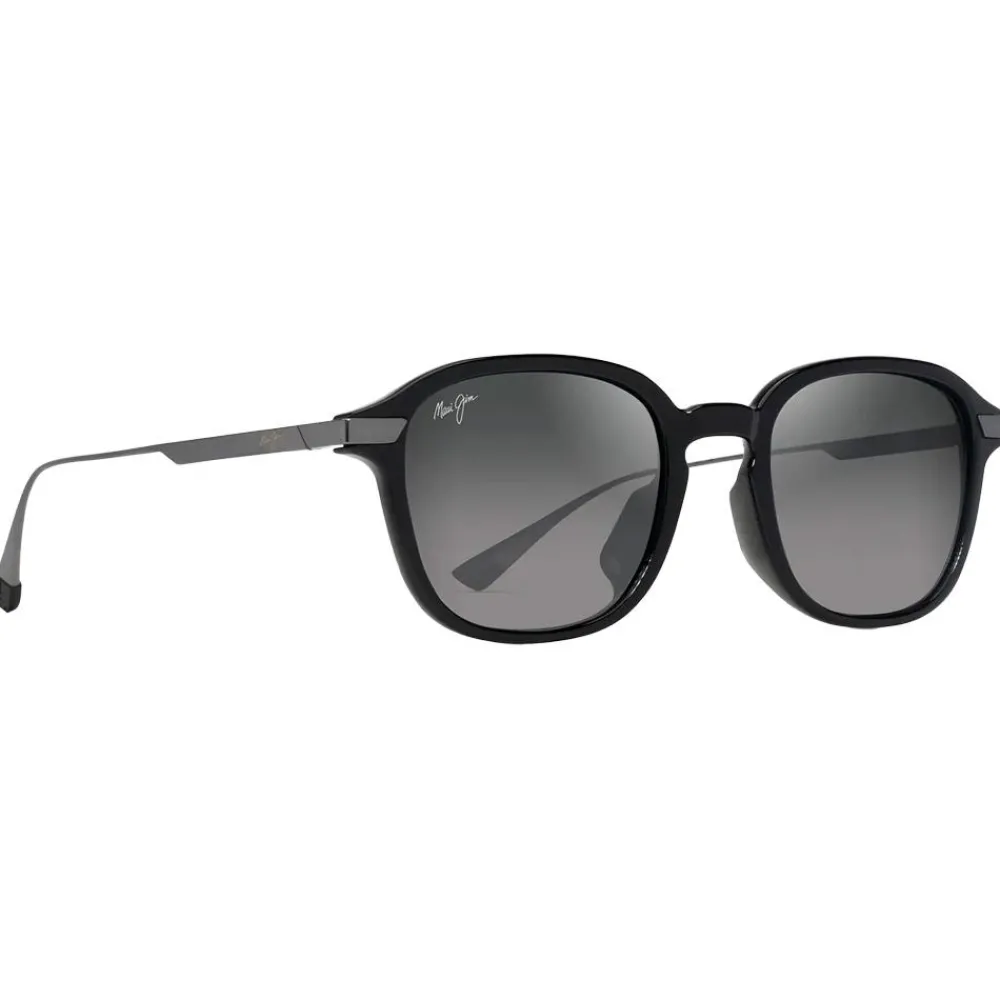 Lunettes Polarisées|Lunettes Femme<Maui Jim Lunettes de soleil Ka'ouo Asian Fit Noir Brillant Gris Acier Neutral Grey MauiBrilliant