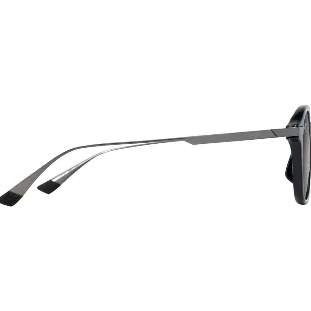 Lunettes Polarisées|Lunettes Femme<Maui Jim Lunettes de soleil Ka'ouo Asian Fit Noir Brillant Gris Acier Neutral Grey MauiBrilliant