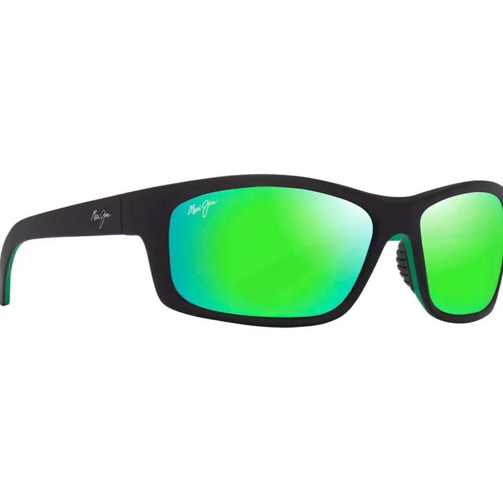 Lunettes Polarisées<Maui Jim Lunettes de soleil Kanaio Coast Noir Mat Vert MauiGreen Minéral Superthin