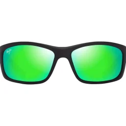 Lunettes Polarisées<Maui Jim Lunettes de soleil Kanaio Coast Noir Mat Vert MauiGreen Minéral Superthin