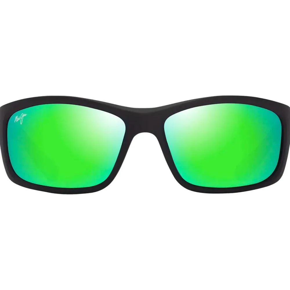Lunettes Polarisées<Maui Jim Lunettes de soleil Kanaio Coast Noir Mat Vert MauiGreen Minéral Superthin