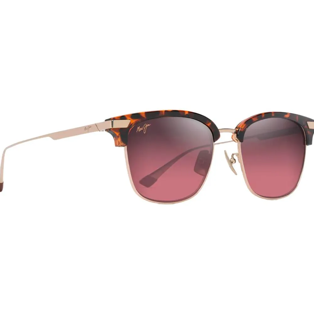 New Lunettes de soleil Kalaunu Asian Fit Havane Foncé Brillant Doré Maui Rose MauiBrilliant Femme Lunettes Femme|Lunettes Polarisées