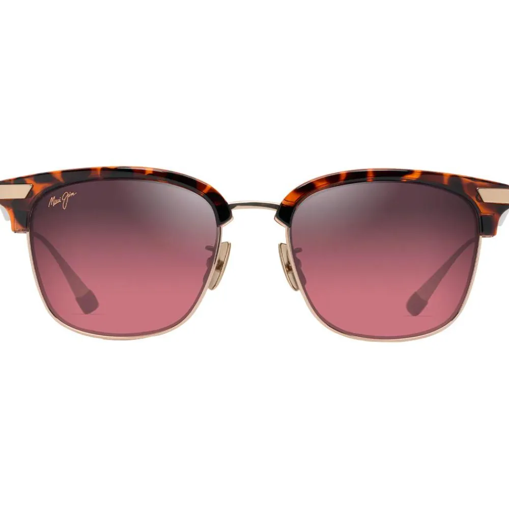 New Lunettes de soleil Kalaunu Asian Fit Havane Foncé Brillant Doré Maui Rose MauiBrilliant Femme Lunettes Femme|Lunettes Polarisées