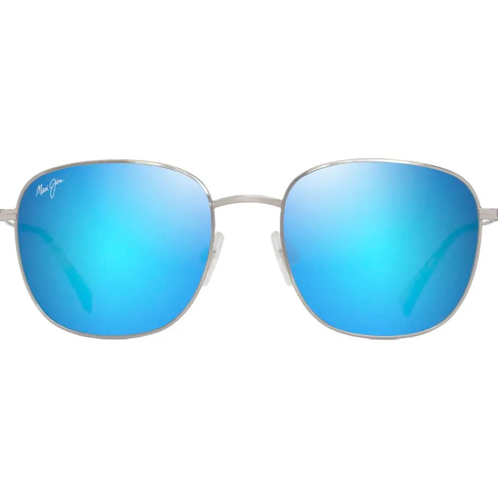 Hot Lunettes de soleil Olali Asian Fit Argent Brillant Bleus Verts Bleu Hawaï MauiPure Femme Lunettes Femme|Lunettes Polarisées