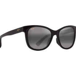 Lunettes Polarisées|Lunettes Femme<Maui Jim Lunettes de soleil Kiopa'a Noir Brillant Gris Neutre Minéral Superthin