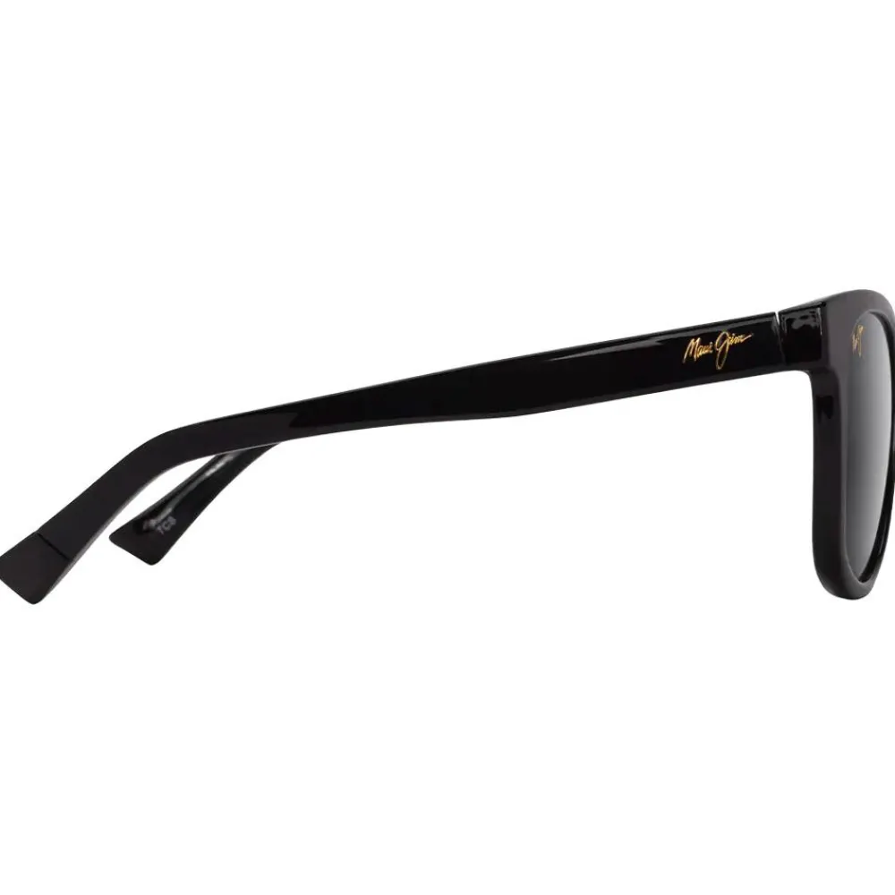 Lunettes Polarisées|Lunettes Femme<Maui Jim Lunettes de soleil Kiopa'a Noir Brillant Gris Neutre Minéral Superthin