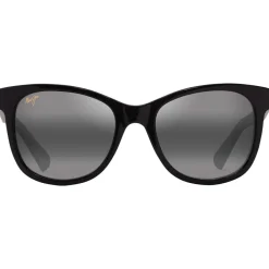 Lunettes Polarisées|Lunettes Femme<Maui Jim Lunettes de soleil Kiopa'a Noir Brillant Gris Neutre Minéral Superthin