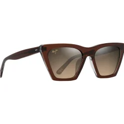 Lunettes Femme|Lunettes Polarisées<Maui Jim Lunettes de soleil Kini Kini Rootbeer Cristal Bronze Hcl Minéral Superthin