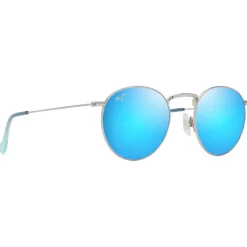 Lunettes Femme|Lunettes Polarisées<Maui Jim Lunettes de soleil Pukaua Argent Brillant Bleus Verts Bleu Hawaï MauiPure