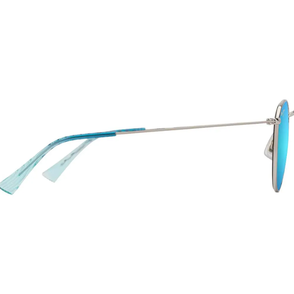 Lunettes Femme|Lunettes Polarisées<Maui Jim Lunettes de soleil Pukaua Argent Brillant Bleus Verts Bleu Hawaï MauiPure