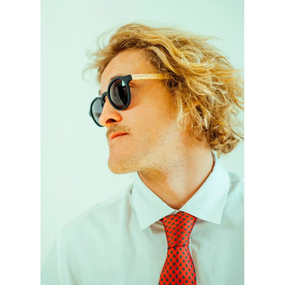 Lunettes Femme|Lunettes Polarisées<Moken Vision Lunettes de soleil Green Wood Black Wood Grey Polarized