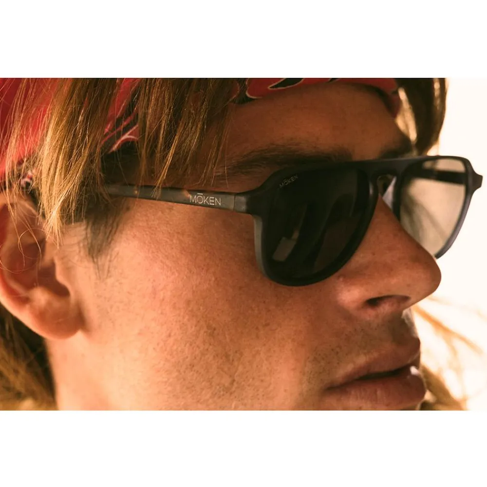 Lunettes Femme|Lunettes Polarisées<Moken Vision Lunettes de soleil Dude Navy Tortoise Grey Cat.3 Polarized