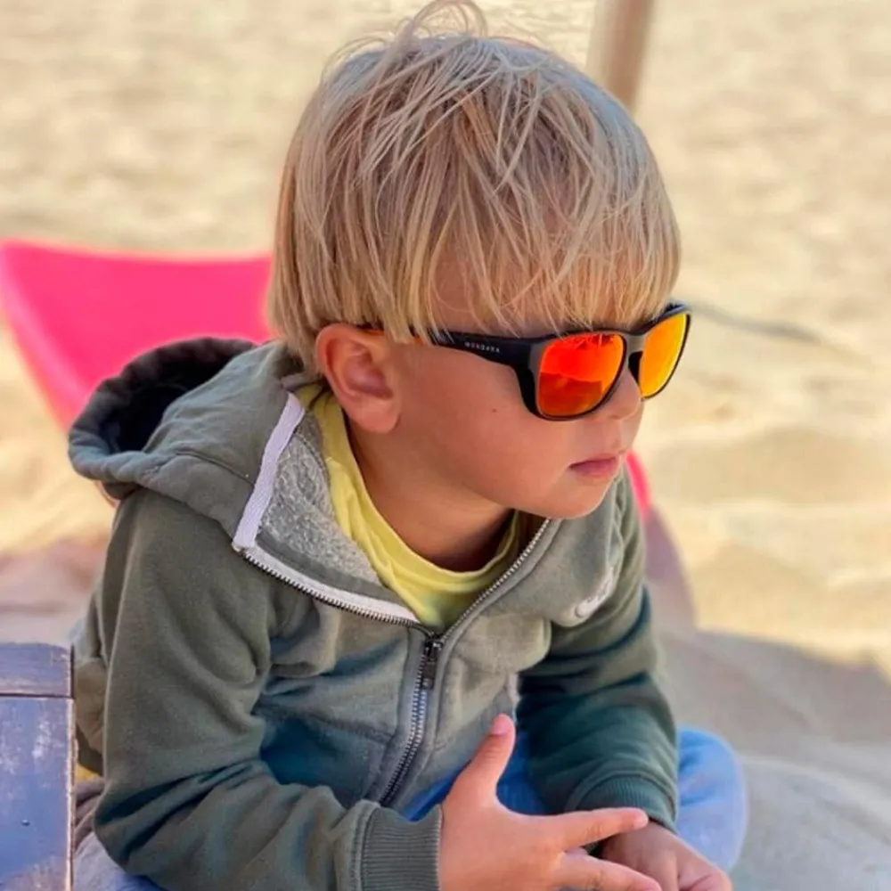 Discount Lunettes de soleil Eagle Noir Matte Brown Orange Revo Enfant Lunettes Enfant